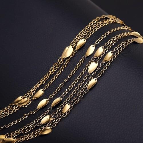 1 Meters Stainless Steel Gold Oval Cable Link Chain for DIY Body Waist Chain Necklaces Bracelet Jewelry Making Wholesale Items