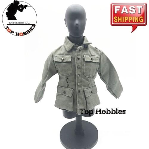 1/6 Scale DML Veyron WWII M42 M43 Uniform Top Military Soldier Coat Pants Suit No Epaulette Collar Fit 12Inch Body Action Figure