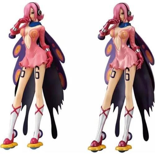 25cm Anime One Piece Action Figure Vinsmoke Reiju Pink Outfit PVC Glitter Glamours Statue Collectible Model Christmas Toy Gifts