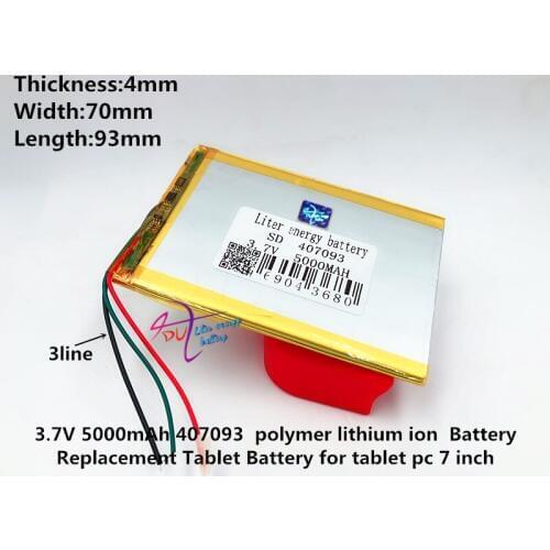 4*70*93mm 3.7V 5000mah Tablet update Battery For 7" Tablet Q8, Q88 A13, U25GT,Freeander PD10 3G,PD20 3G TV MTK6575,MTK6577