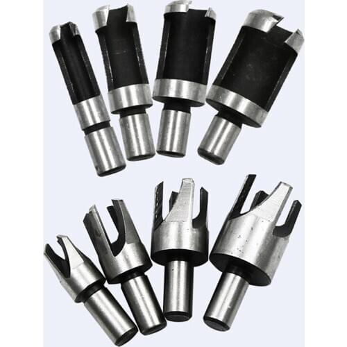 4Pcs/8pc Carbon Steel Cork Drill Woodworking Drill Bit Tube Claw Type Round Handle Drill Bit Used For Woodworking Opening Tools