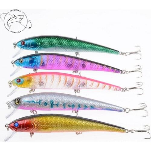 5Pcs/Lot 12.5cm/17g Suspend Minnow Fishing Baits Lure Crankbait Sea Fishing Tackle Plastic Fish Bass Wobblers For Fishing