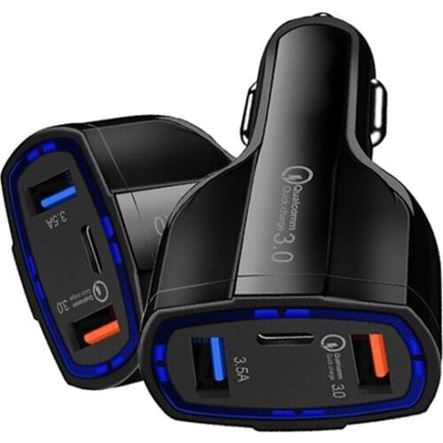 3 Ports 35W USB Car Charger For Iphone 11Pro GPS QC3.0 Type C Fast Charging Adapter For Xiaomi Huawei Samsung Phone Tablet