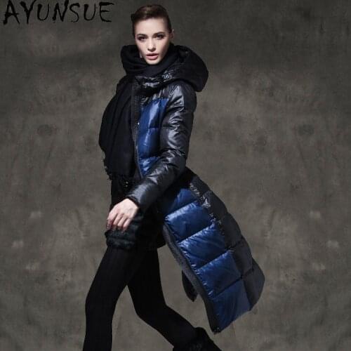 AYUNSUE High Quality Womens Winter Down Jacket Woman Parkas 2020 Fashion Thick Warm Long Duck Down Coat Female Mujeres Abrigos