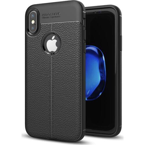 SMILYOU Lychee Leather Phone Case For iPhone 5 6s 7 Case Matte Soft TPU Silicon Cover For iPhone 6 S Cases For iPhone X 7 8Plus