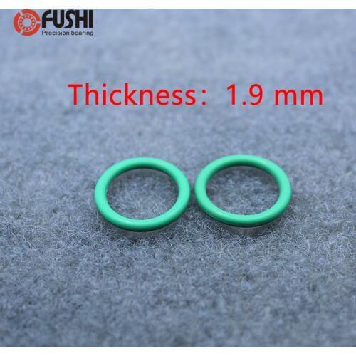 CS1.9mm FKM Rubber O RING OD 17/18/19/20/21/22/23/24/25/26*1.9mm 50PCS O-Ring Fluorine Gasket Oil seal Green ORing