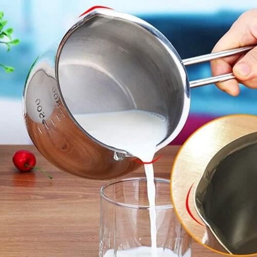 ABSF Milk Heating Pot Stainless Steel Sauce Pan Cheese Baking Pan with Handle Butter Heating Pan Melting Pot for Home Kitchen