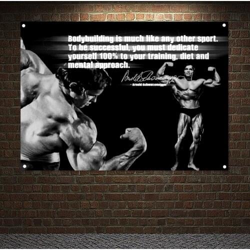 Man Body Building Wallpapers Canvas Painting Home Decor Exercise Banner 4 Grommets Flag Wall Hanging Muscular Body Poster G7