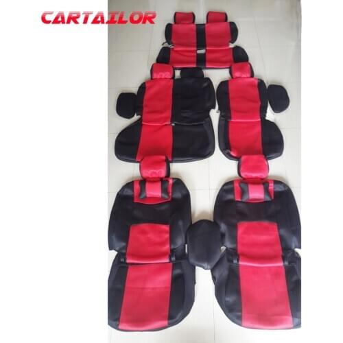 CARTAILOR car seat cover set for mitsubishi pajero seat covers & supports accessories sandwich fabric seats cushion protector