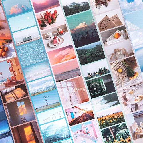 Girls Cute Aesthetic Fantasy Sky Holiday Time Memory Journaling Deco Stickesr Foggy PET Material Masking Stickers