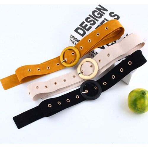 Fashion Buckle Suede Belt For Women Ladies Wild Velvet Belts For Dress Clothing Decorations Velvet Waist Belt 1PC