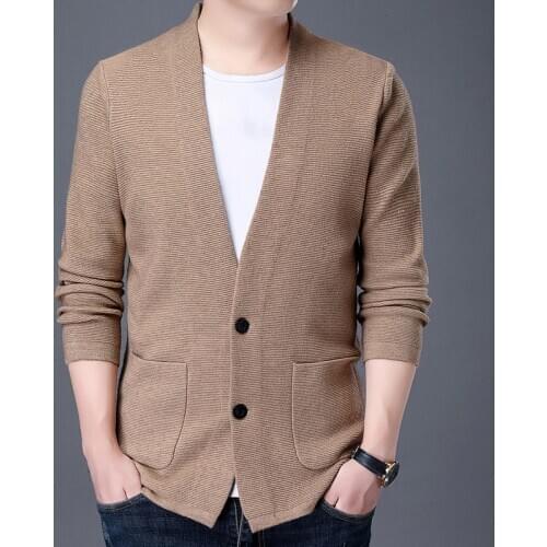 2021 Autum Brand Fashion Knitted V Neck Cardigan Sweater Men Casual Winter High Quality Woolen Men Coats Jacket Man Clothes