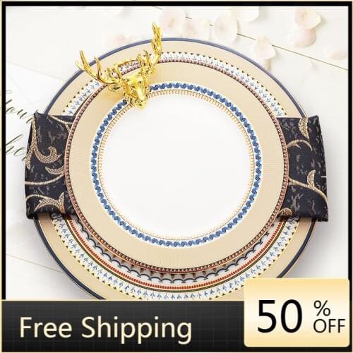 Wedding Dinner Plate Sets Porcelain Portable Luxury Plates Dinner Serving Kitchen Dishes Pratos De Jantar Conjunto Bone China