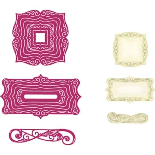 Fancy Labels 2021 Arrival New Metal Cutting Dies Scrapbook Diary Decoration Stencil Embossing Template DIY Greeting Card Handmad
