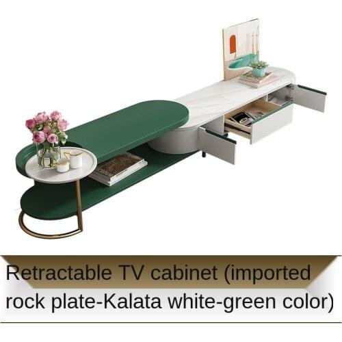 Nordic TV cabinet modern net red ins combination set retractable simple rock board light luxury coffee table TV cabinet