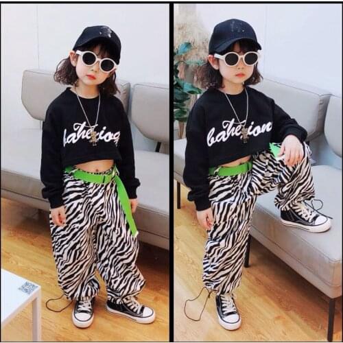 2021 New Jazz Performance Costumes Long Sleeve Black Tops Loose Pants Suit Modern Dance Hip Hop Dance Street Dance Wear DN7997