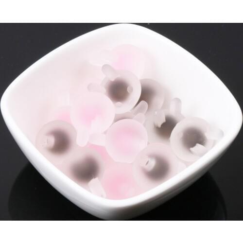 New Hot Wholesale Black Pink Acrylic Rubber Frosted Rabbit Spacer Beads For Jewelry Making Diy 17x19m 5pcs KL154
