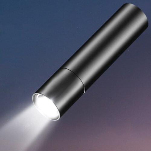 New Portable Super Bright Mini Flashlight USB Rechargeable Waterproof 3 Mode Led Telescopic Flashlight for Hiking Camping Patrol