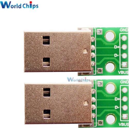2pc USB to DIP Adapter Converter 4 pin for 2.54mm PCB Board Power Supply DIY