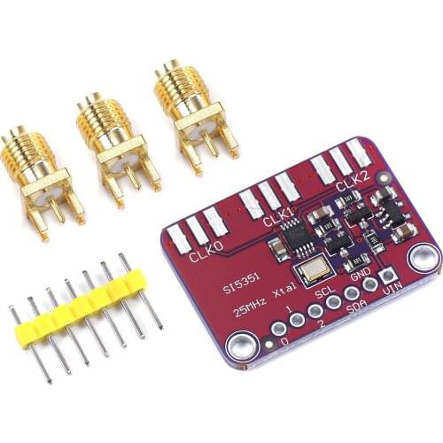 DC 3V-5V 5351 Si5351A Si5351 I2C Clock Generator Breakout Board Module Signal Generator Clock 8KHz-160MHz