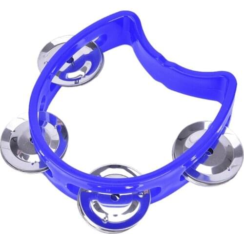 2021 Handbell Hand Held Metal Bell Children Tapping Plastic Rattle Ball Percussion Party Game Toy for Kids Musical Instrument