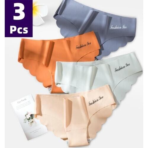 Panties For Women Seamless Panty Solid Invisible 3 Pcs Underwear Sexy Low Waist Briefs Womens Underpants Lingerie Dropship