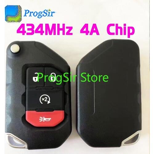 2Button 434MHz Smart Keyless Go Remote Control Key For Jeep Wrangler Gladiator With 7939M 4A Chip