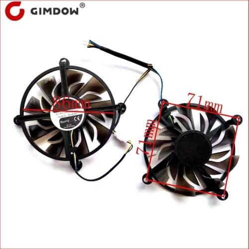 86mm 4pin 2pcs/lot GTX1060 cooling fan for ZOTAC GTX950 GTX960 GTX1060 graphics card fan