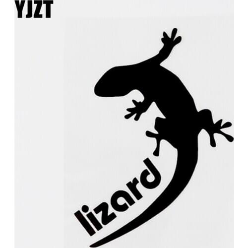 YJZT 8.8CMX12CM Crawling Animal Lizard Vinyl Fashion Car Sticker Decal Black/Silver 8C-0202