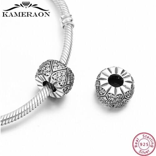 925 Sterling Silver Black Vintage Retro Heart Shape for Women Bracelet Fashion Jewelry Halloween Charms for Jewelry Making