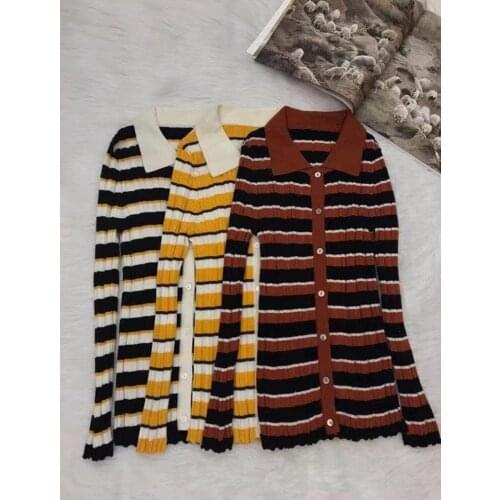 Women Sweater 2021 Autumn and Winter New Large Elastic Pitted Wool Lapel Knitted Cardigan Sweater Women