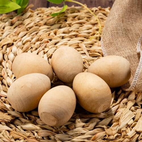 10pc Diy Painting Foam Eggs Easter Gifts Wood Eggs Durable Manual Graffiti Props Wooden Flat Crafts Festival Craft Supplies