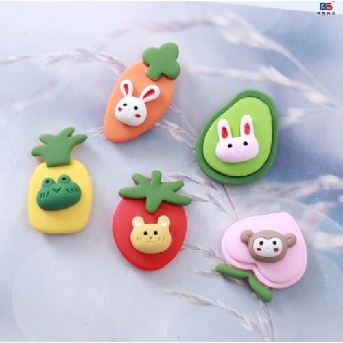 10pcs Resin Cartoon Vegetables Flatback Cabochons Miniature Art Phone Decoration Hair Bow Jewelry Accessories DIY Scrapbook