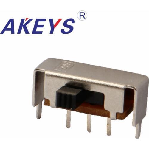 10PCS SK-12F02 1P2T Single pole double throw handle heights 3mm slide switch side insert 3 pin with fixed pin