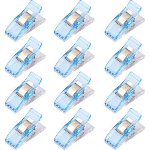 20 PCS Small Clear Storage Clips Sewing Craft Quilt Binding Plastic Clips Clamps Pack