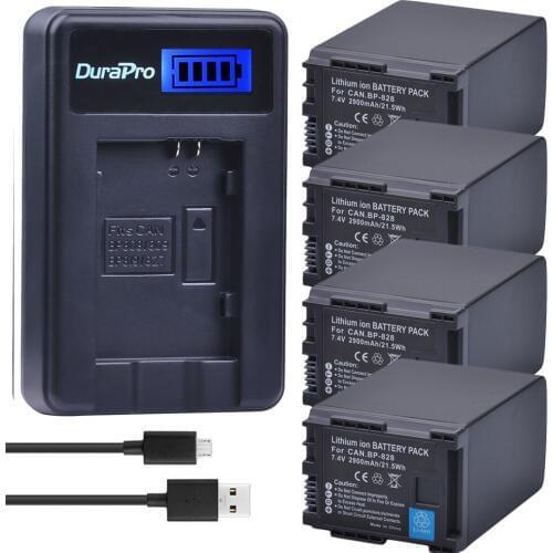 4pc BP-828 BP 828 BP828 Li-ion Battery + LCD Charger for Canon HFM300 HFM30 HFG30 HFG10 HFM40 HFM400 HFS30 HF20 HG20 Camera