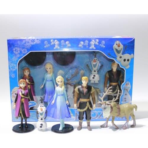 5Pcs Disney Frozen 2 Elsa & Anna PVC Action Figure Olaf Kristoff Sven Anime Dolls Figurines Snow Queen Toy high quality gift
