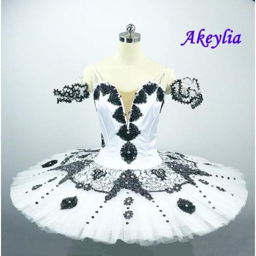 Free shipping White Swan Lake Professional Ballet Tutu Girls Platter Tutu Girls Pancake Ballet Stage Costume Ballerina Tutu Kids
