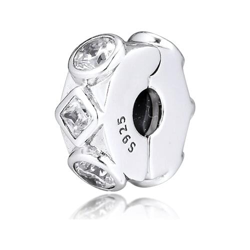 Fits for Pandora Charms Bracelets Geometric Shapes Clip Beads 100% 925 Sterling Silver Jewelry Free Shipping