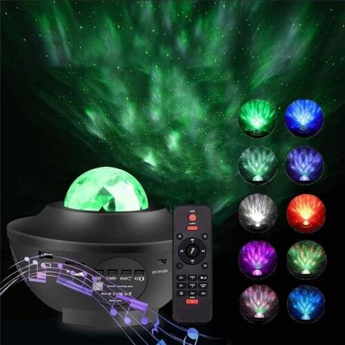 Colorful Starry Sky Projection Lamp USB Bluetooth Control Music Player Birthday Gift LED Romantic Night Light Projection Lamp