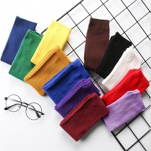 Children Girls Long Boot Socks Solid Candy Color Leg Warmer Vertical Stripe Hose Baby Kids Boy Girl Socks Knee High Socks