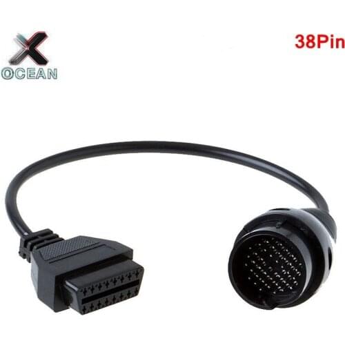 High Quality For MB 38 Pin to 16 Pin OBD2 OBD Diagnostic Adapter For Mercedes 38 pin OBD 38pin Connector For Benz Free Shipping