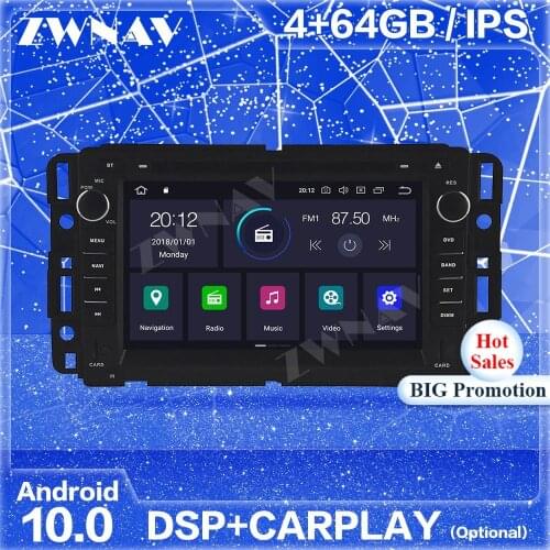 IPS Android 10 screen Player GPS For GMC Yukon Tahoe 2007 2008 2009 2010 2011 2012 Auto Radio Stereo Multimedia Player Head Unit