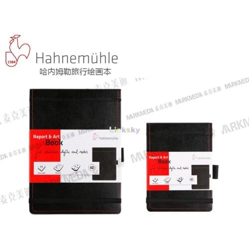 Hahnemuhle report and art book,Travel sketch book 130g 64sheets,A5/A6,premium quality,Ideal for Pencils, Graphite, Charcoal, Pen