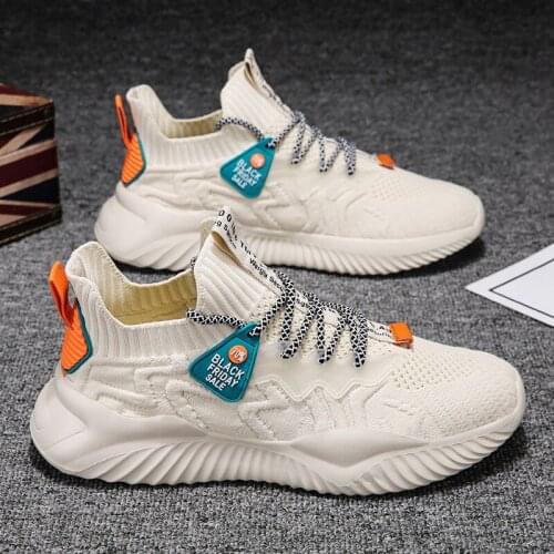 Summer Breathable Flying Woven Sneakers Old Mens Shoes Spring and Autumn All-match Mens Deodorant Mesh Casual Running Shoes