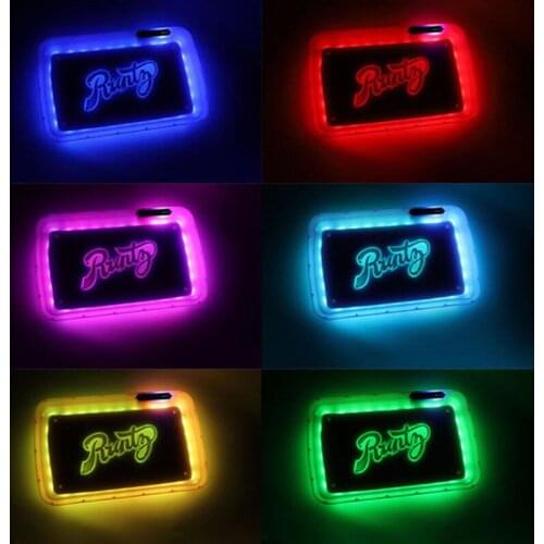 Weed Tray Glow 1050Mah Large Capacity Cigarette Tray Weed Tray Set for Girls Plastic Rechargeable Led with Grinding Function