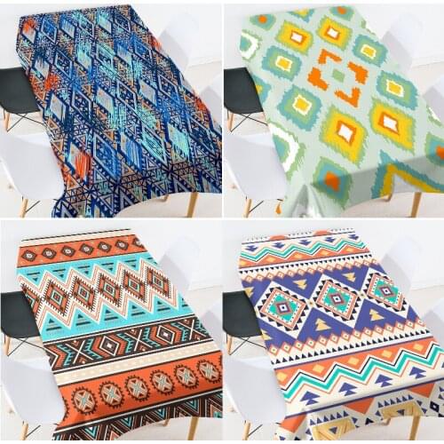 Color geometric stripes dinning table decoration table cloth embroidered tablecloth coffee table for living room table cloth set