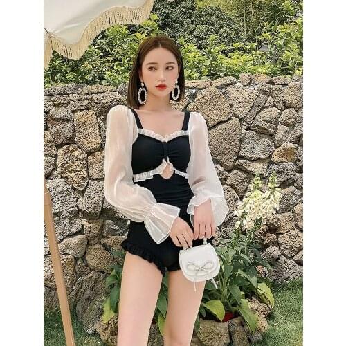 Beach Wear Onepiece Swimsuit Push Up Swimwear For Women Monokini Womens Bathing Suit Plus Size Retro One Piece Surfing Sleeve