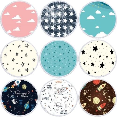 Star cloud pattern For home towel microfiber towel Beach towel large beach towels miraculous Round beach towel Pareo beach towel
