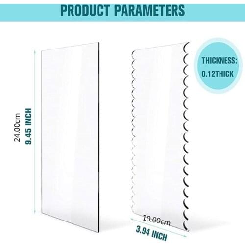 6Pcs Transparent Clear Acrylic Cake Scraper Set Decorating Contour Comb Saw Tooth Cake Trim Smoother Tool Pastry Cutter 85DA